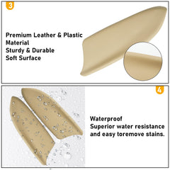 APESER premium PU leather armrest beige closeup, durable look