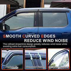 APILT window deflectors on F-350 Super Duty offer a seamless, factory-like appearance.