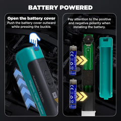 APOWFIX battery-compartment view highlights power options with included batteries.