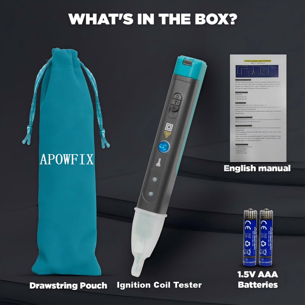 APOWFIX two batteries included in packaging for immediate testing.