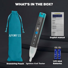 APOWFIX two batteries included in packaging for immediate testing.