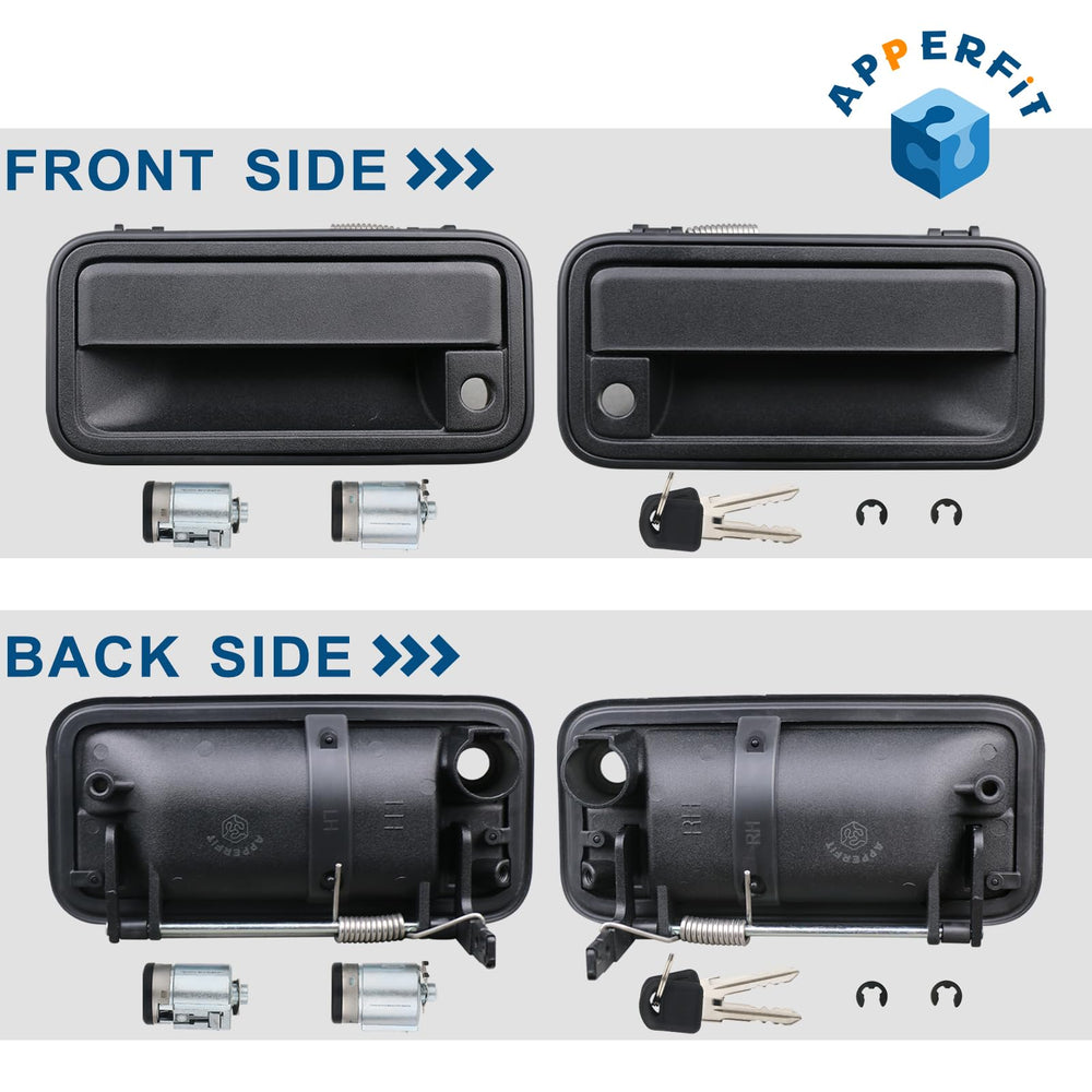 Front door handle fitment guide demonstrates correct alignment and installation tips