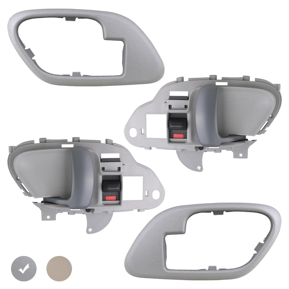 APPERFiT gray interior door handle with bezel kit, front left view showing precise fit