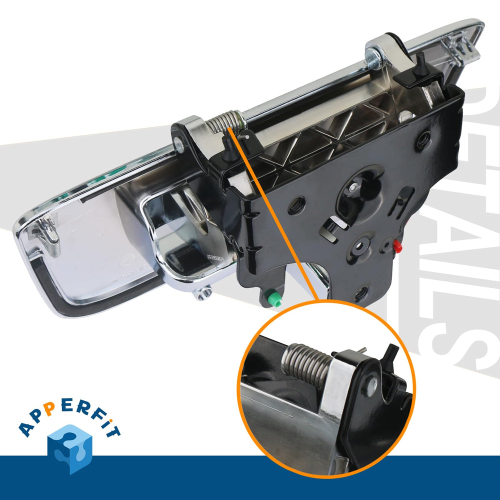 APPERFiT chrome bezel with latch in close-up showing durable finish.
