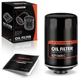 A-Premium 10K Miles Spin-On Oil Filter close-up showing sturdy housing for filtration.