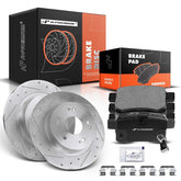 A-Premium rear drilled-slotted rotors boost cooling and longevity.