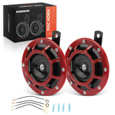 A-Premium 2-pack disc horn front view for universal 12V vehicles with strong sound.