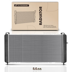 A-Premium 34-Inch radiator assembly installed in Silverado or GMC trucks