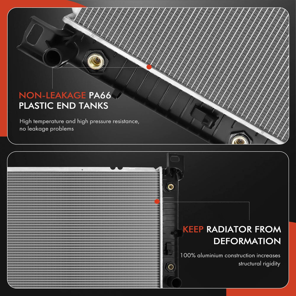 A-Premium 34-Inch radiator assembly with integrated engine and transmission oil coolers
