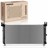 A-Premium 34-inch radiator front view for GM trucks, showcasing fitment potential