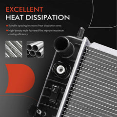 A-Premium 34-inch radiator brass oil cooler ports visible for transmission cooling