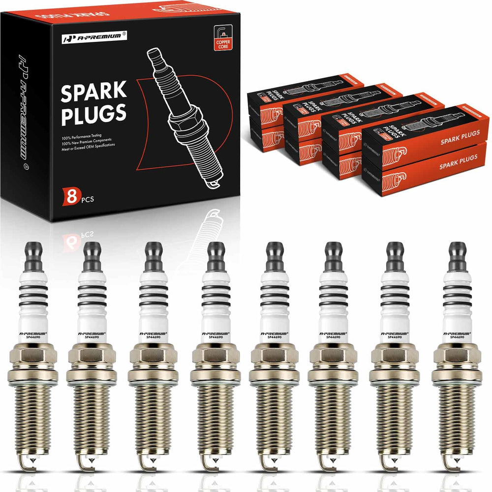 A-Premium 4469 spark plugs pack view showing iridium platinum design for longevity.