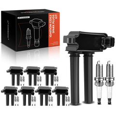 A-Premium 8x black ignition coil pack for reliable ignition performance
