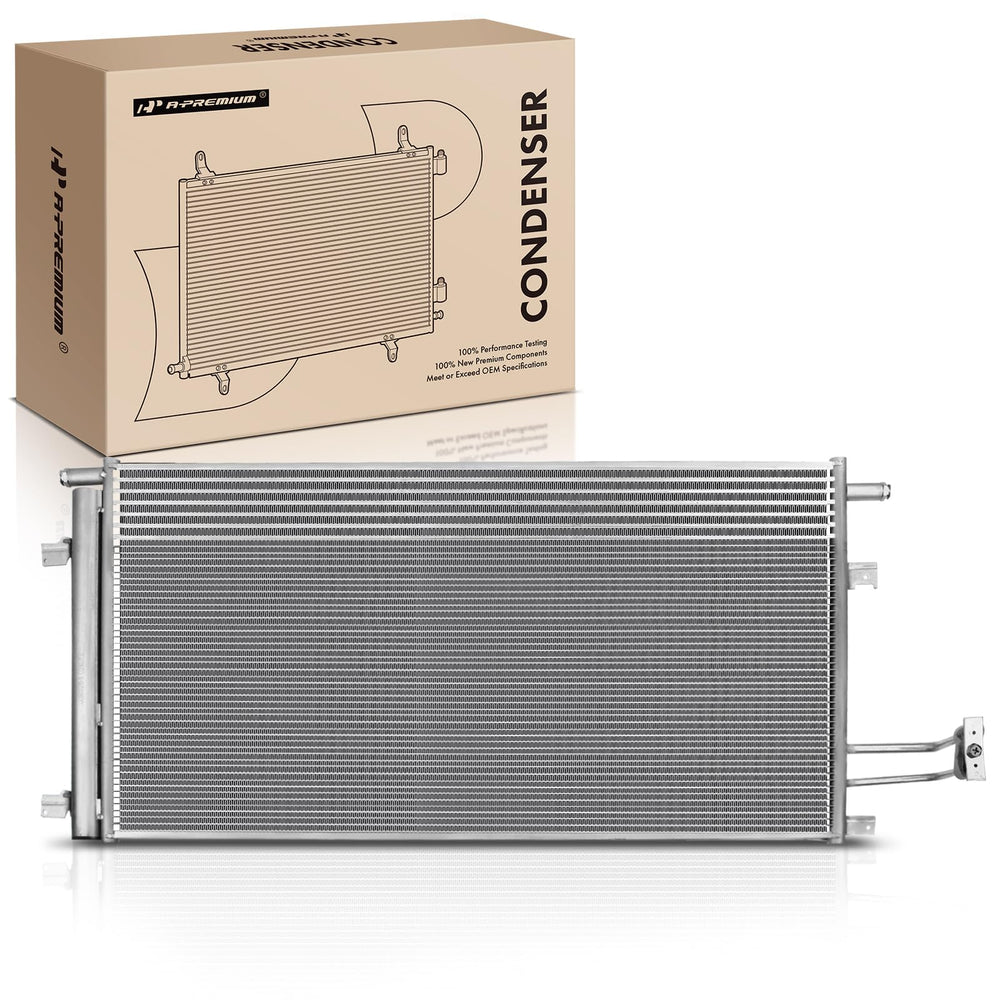 A-Premium air condenser front view with direct bolt-on compatibility for Silverado