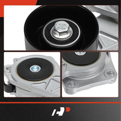 A-Premium tensioner next to spec sheet, dimensions include 76 mm diameter