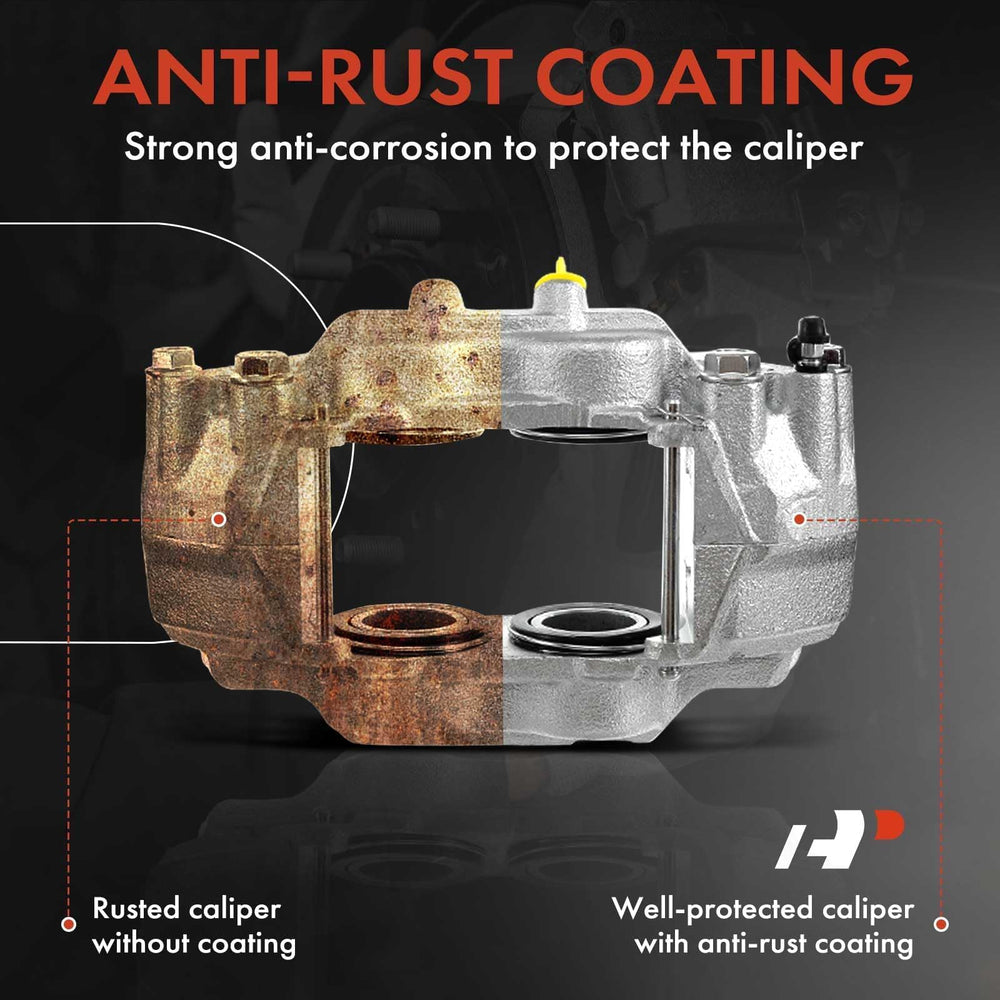Caliper kit includes body, piston, and installation hardware