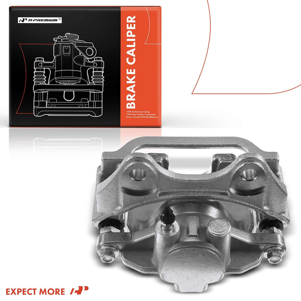A-Premium rust-coated rear caliper view promoting longer life