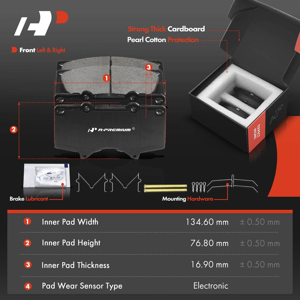 A-Premium brake kit includes rotors, pads and hardware for easy installation