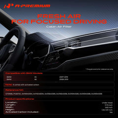 A-Premium activated-carbon cabin filter for BMW X6 freshens interior