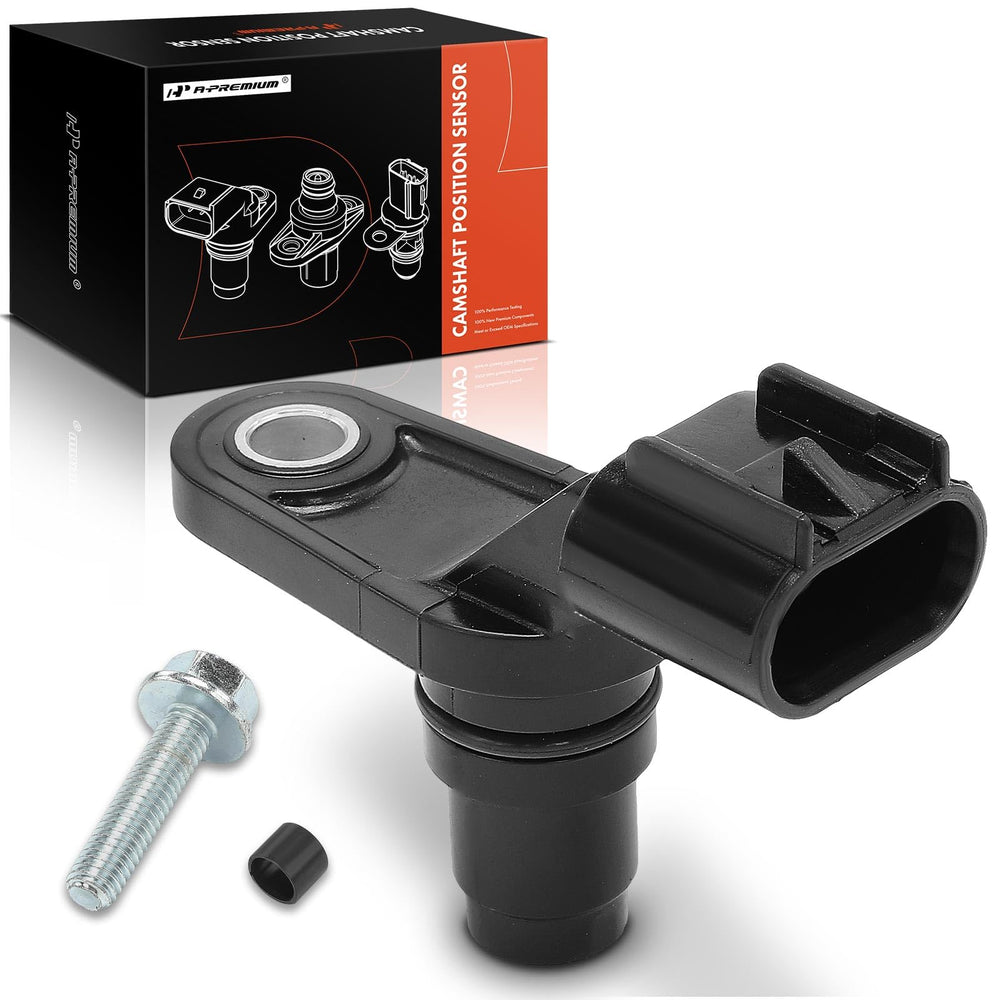 A-Premium camshaft position sensor close-up highlights the connector for reliable ignition timing.