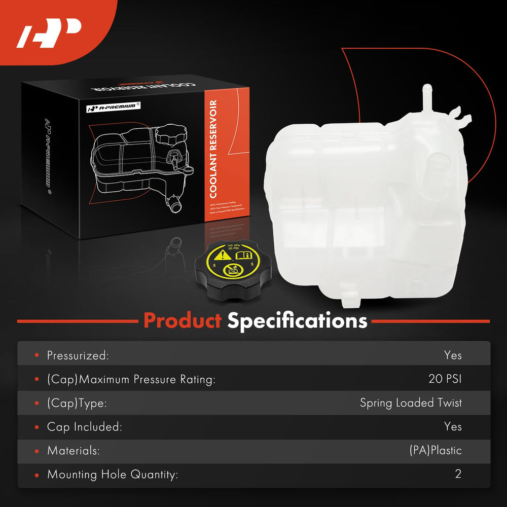 A-Premium coolant recovery tank cap close-up prevents leaks and simplifies refills.