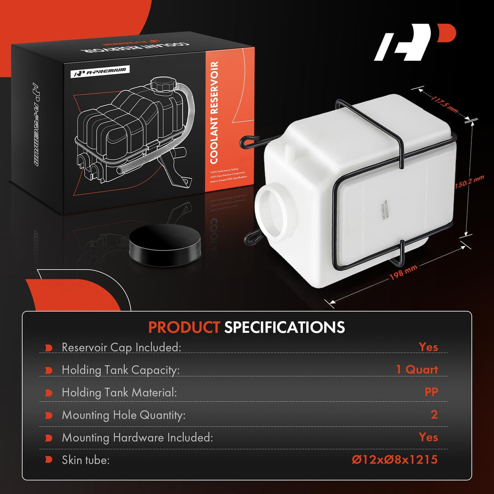 A-Premium reservoir kit cap and gasket ensure a tight seal.