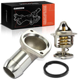 A-Premium coolant thermostat housing for Chevy Silverado, front view, durable GM compatibility