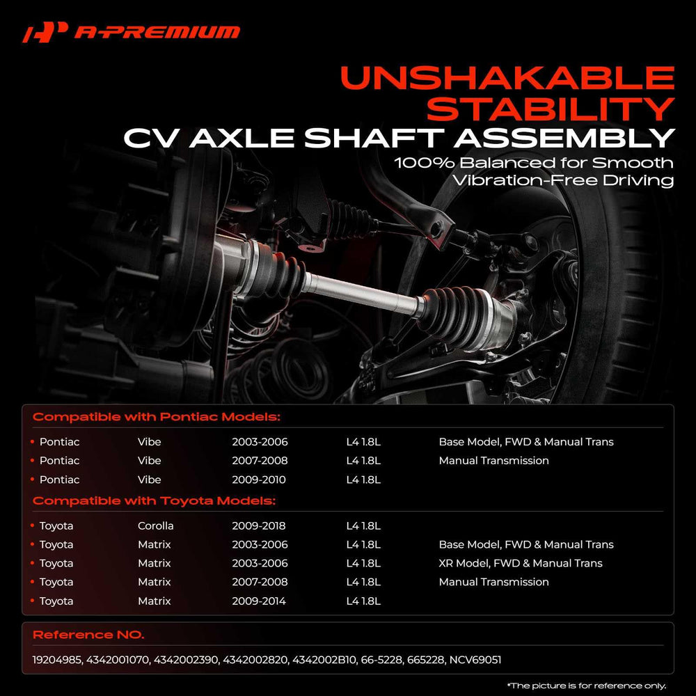 A-Premium CV axle for Matrix front-left supports reliable drivetrain connection.
