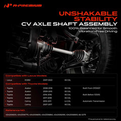 A-Premium CV axle front-left for ES350 2007-2022 enhances stability.