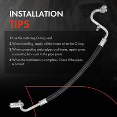 Installation-ready assembly with clamps and fittings for A-Premium discharge line hose.