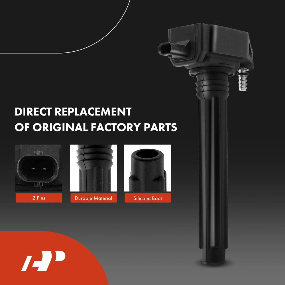 Bolt-on ignition coil mounted in engine bay for easy replacement