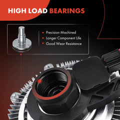 A-Premium engine cooling fan clutch with four mounting holes enables straightforward replacement