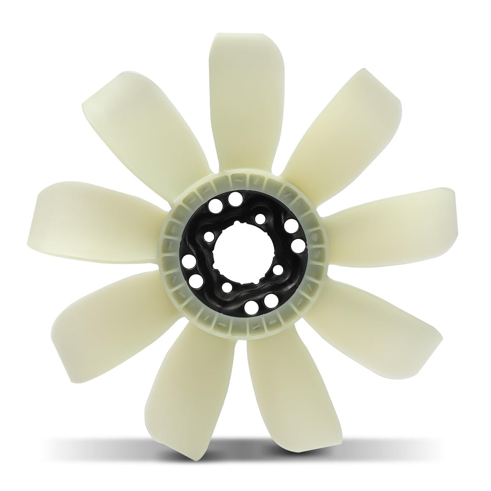 A-Premium engine fan blade close-up with nine blades for efficient cooling.