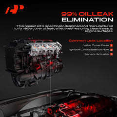A-Premium valve cover gasket kit for Honda Ridgeline left bank, helps prevent oil leaks.