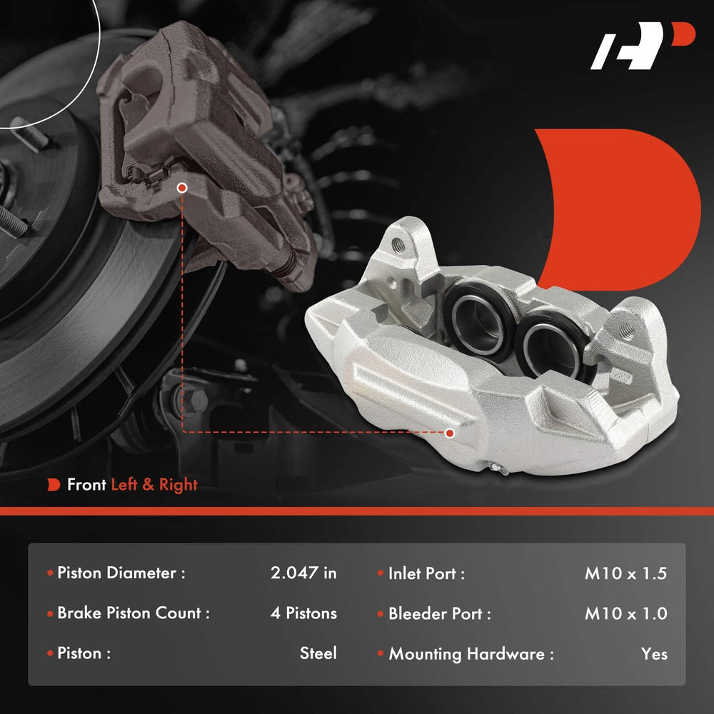 A-Premium front brake caliper right front view with four-piston design for Silverado 1500