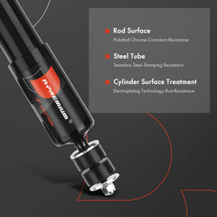 Close-up of A-Premium double-pipe gas shock design for durability