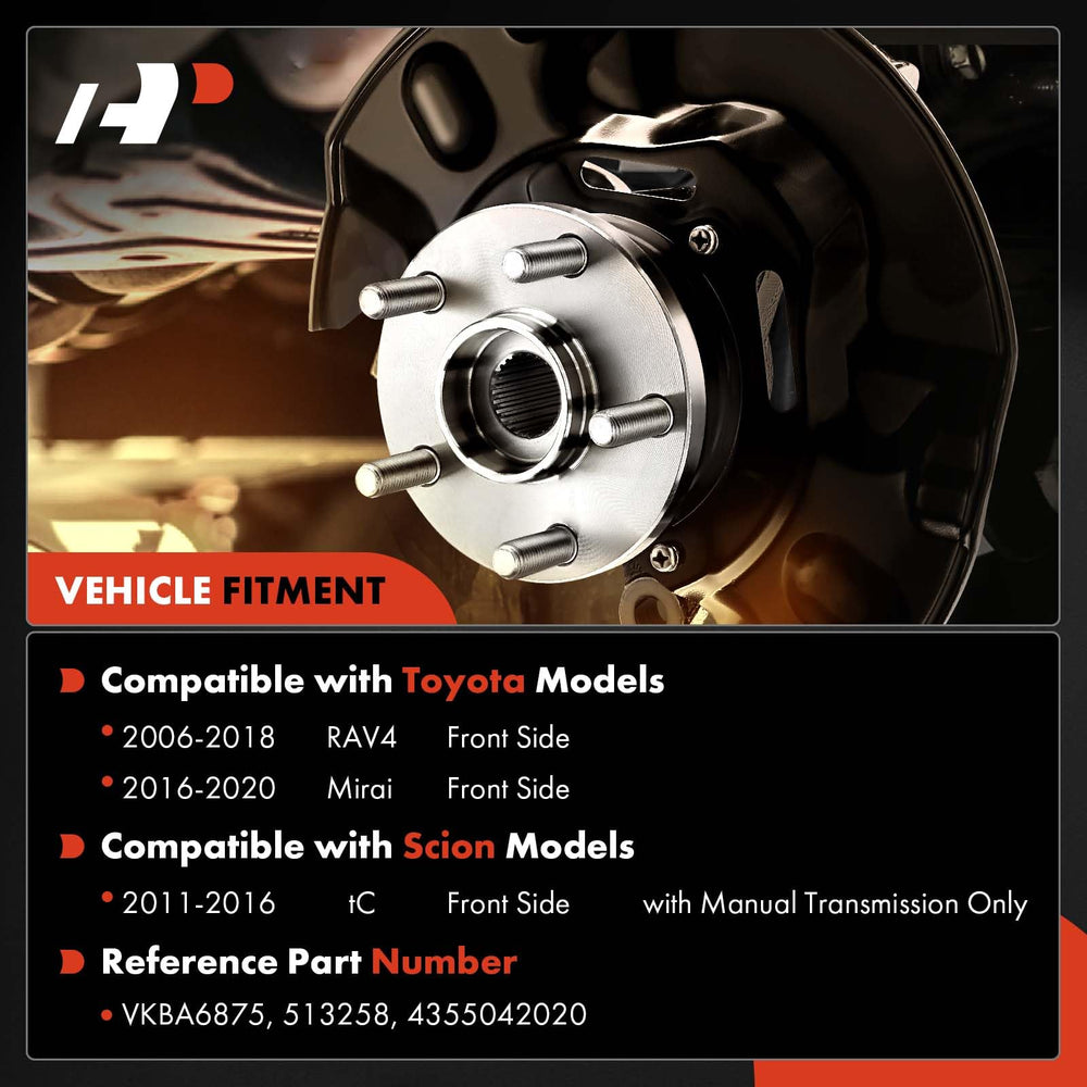 A-Premium front-right wheel bearing hub assembly ensures smooth wheel rotation.