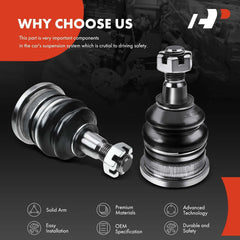 Front upper ball joint kit suited for 1995-2004 Toyota Tacomas.