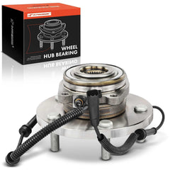 A-Premium front wheel bearing hub assembly on the left for smooth rotation