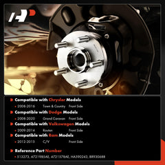 A-Premium front wheel bearing hub assembly on the right for stable steering