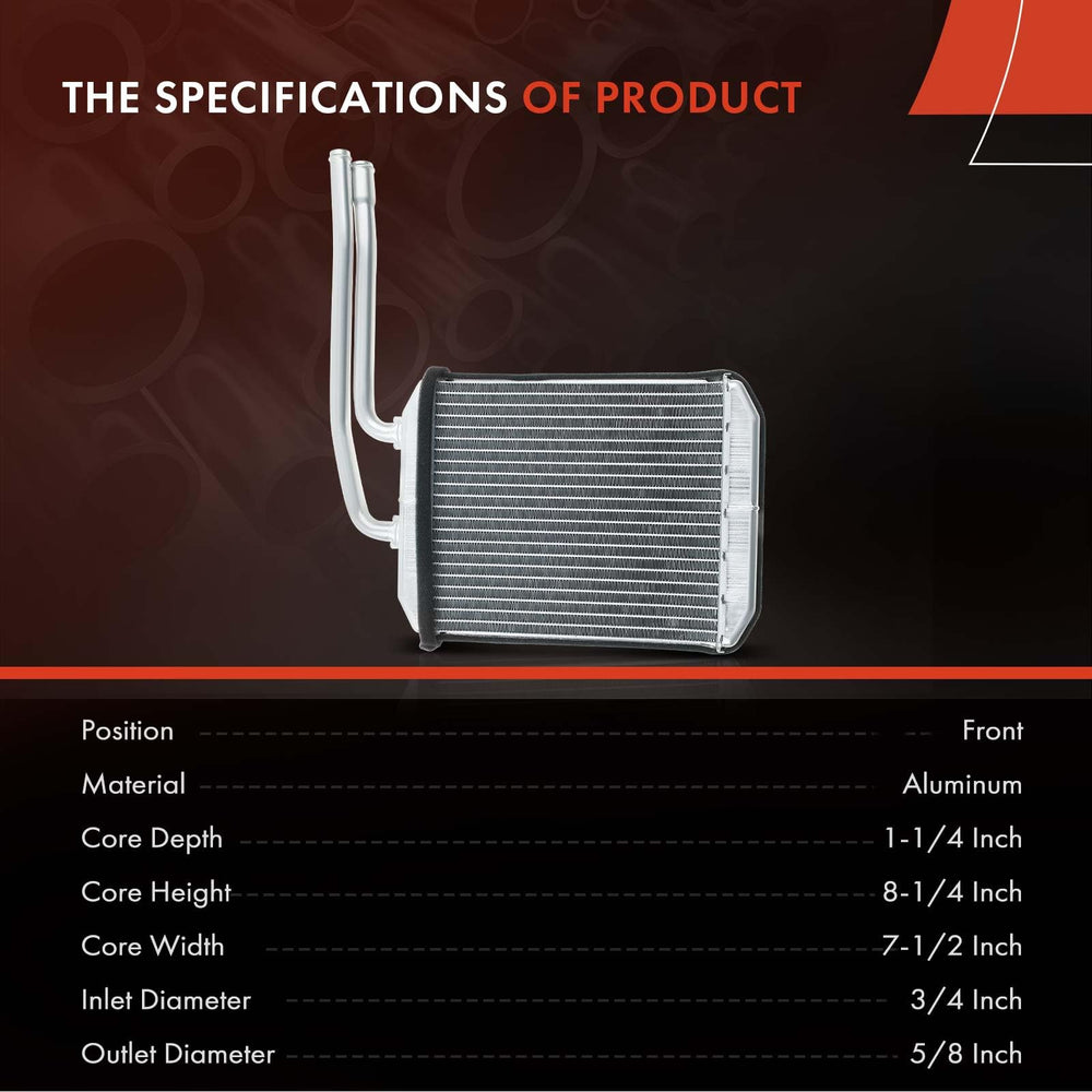 A-Premium heater core for Suburban C1500 side view demonstrates durable sealing and performance potential