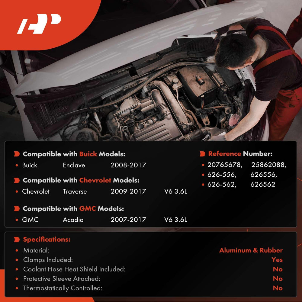 A-Premium outlet-side heater hose ready-to-install connection for Chevrolet Traverse
