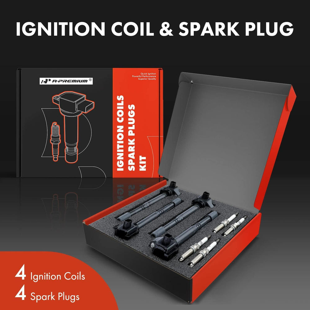 A-Premium ignition coil pack side view with bolt-on mounting for easy installation.