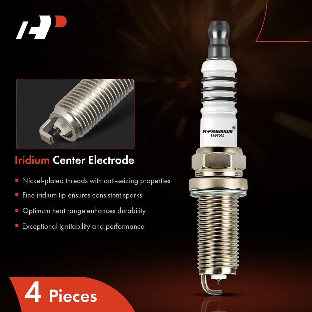 Close-up of A-Premium iridium-platinum electrode for precise ignition