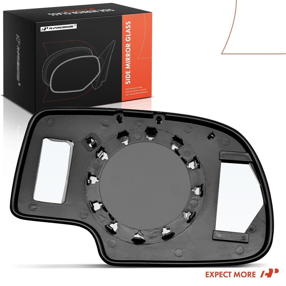 A-Premium left mirror glass assembly provides clear, straightforward field of view