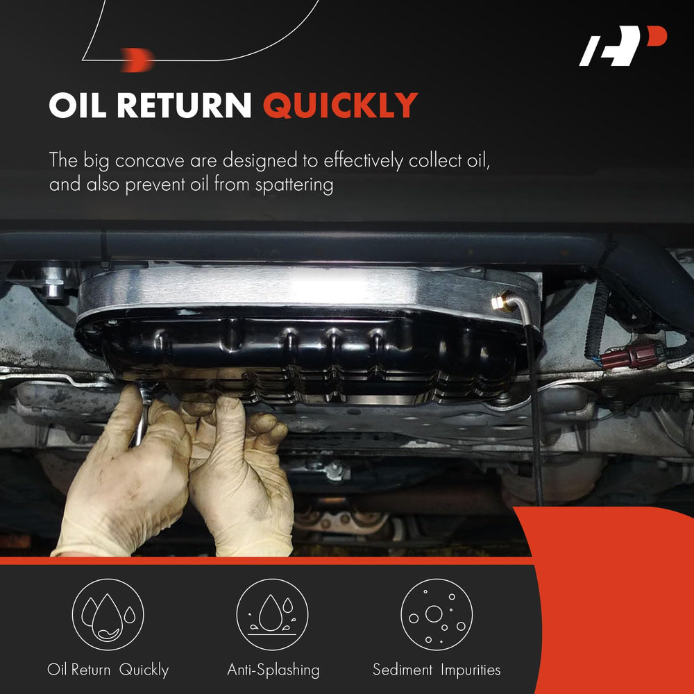 A-Premium oil pan image displays black finish and sturdy build.