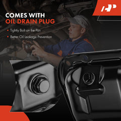A-Premium Scion iM compatible oil pan with drain plug.