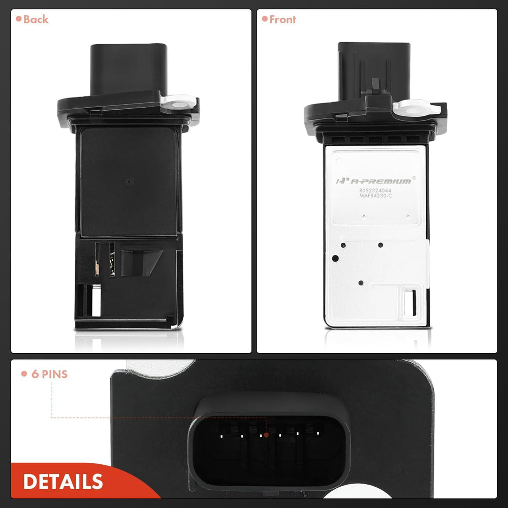 A-Premium MAF sensor installed in a vehicle suggests compatibility checks.