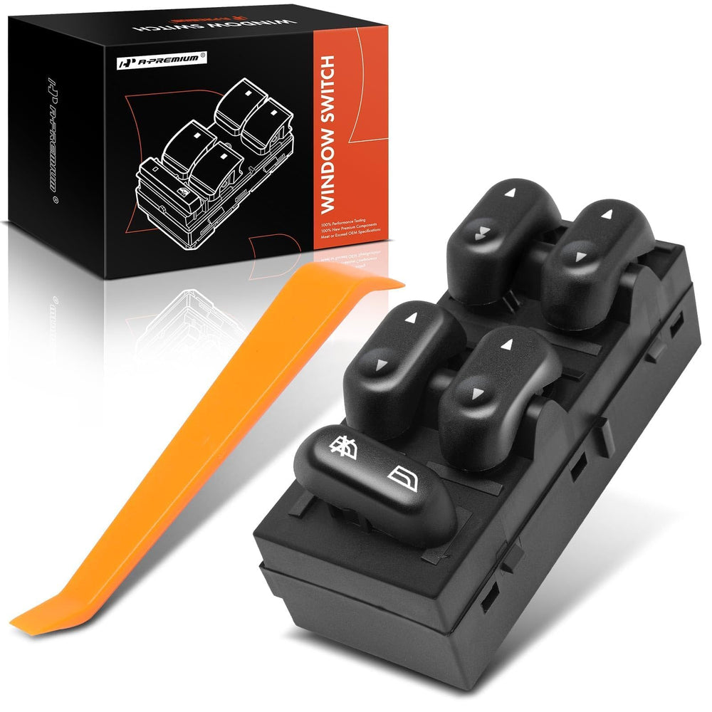 A-Premium Master Power Window Switch driver-side front-left view for direct replacement.