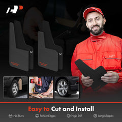 A-Premium mud flaps material PP+TPE delivers durability for temperature changes and road wear.